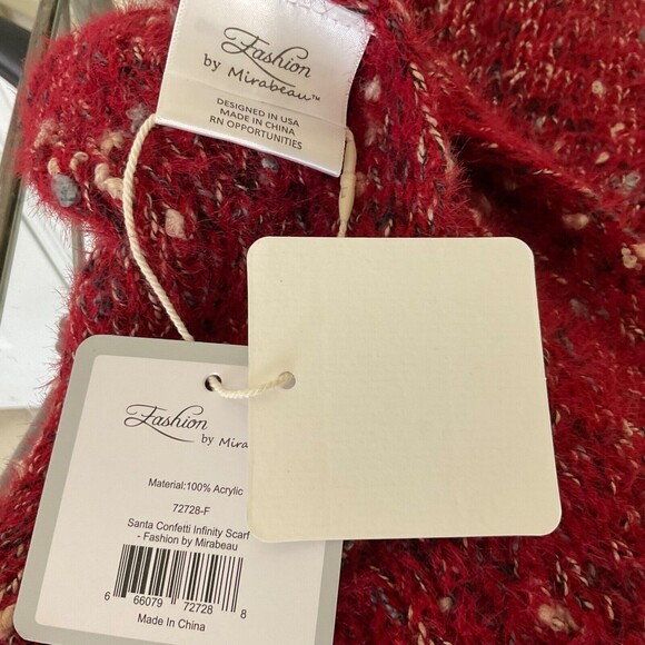 NWT Fashion by Mirabeau RED Infinity scarf long neck soft  multicolor NEW - Picture 5 of 8